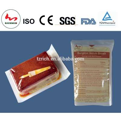 surgical scrub brush with iodine